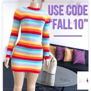 Rainbow Sweater Dress